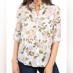 Kut from the Kloth Sheer Floral Button Down Size Medium